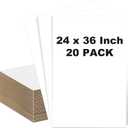 Henoyso 20 Pack 24 X 36 Inch White Single Face Cardboard Sheets