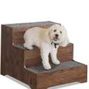 beeNbkks Furniture Style Dog Stairs, Pet Steps for Small Dogs and Cats, Wooden Non-Slip Pet Ladder for Elderly Injured Pets Short Legged Puppy to Reach Couch Sofa High Bed Windowsill