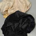 ZHENSILK 2Pcs Silk Bonnet for Sleeping, Satin Hair Bonnets, Soft Elastic Band Silk Sleep Cap, Hair Wrap for Women (Black Gold)
