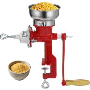 Corn Grinder Grain Manual,Cast Iron Crank Corn Grain Mill Grinder,Hand Powered Flour Mill,Wheat Grinder with Adjustable Coarseness & Wooden Handle for Home, kitchen, Coffee,14.6" Tall & 5.3" Hopper
