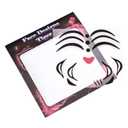 3 x Tiger Face Sticker Set, Black Stripes with Pink Nose Design,Halloween Headpiece Stick On (Black White Pink)