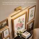 PUSU Rechargeable Picture Light Set of 2, Gold LED Cordless 19.7 inch Wall Mount Art Lamp with Remote, 2700K Dimmable Battery Powered Display Lights for Artwork Painting Living Room, Bedroom, Hallway 19.7" - Gold (2 Pack)