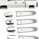GXARTS 4PCS Chrome Door Handle Cover with 4 Smart Key Hole, Fit for Chevy Silverado 1500 2500HD 3500HD, Fit for GMC Sierra 1500 2500HD 3500HD 2019-2022
