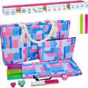 TIASUSAN 4 Layer Engraved American Mahjong Tile Set, 166 Acrylic Mahjong Tiles with Bags, Racks and Pushers, Accessories