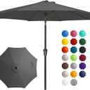 JEAREY 10FT Outdoor Patio Umbrella Outdoor Table Umbrella with Push Button Tilt and Crank, Market Umbrella 8 Sturdy Ribs UV Protection Waterproof for Pool, Garden (Gray)