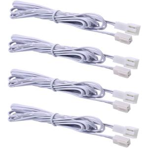 Flexible Extendable Cables for AIBOO LED Under Cabinet Lighting Kit White Cord 60 inch Extension Cords (2-pin White Cords, 4 Packs)