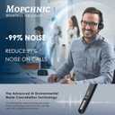 Mopchnic Bluetooth Headset, Wireless Headset with AI Noise-Canceling Microphone, On Ear Wireless Headset with USB Dongle for Work from Home Computer Office