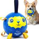 BaaBaa Ball, Dog Toys Soccer Ball with Straps, Interactive Dog Toys for Tug of War, Puppy Birthday Gifts, Dog Tug Toy, Dog Water Toy, Durable Dog Balls World Cup for Small & Medium Dogs (8 Inch)