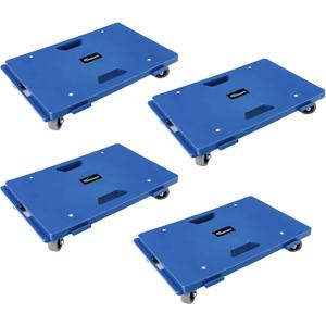 4 Pack Furniture Dolly 4 Wheels Upgraded Dollies Connectable with 4 Wheels Small Flat Dolly Cart with 500 LBS Capacity for Heavy Appliance, Blue