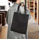 2 x TopTie Felt Tote Bag with Durable Handles Grocery Bags for Travel Heavy Duty Shopping Bag 11.8 X 10 X 3.5 Inch