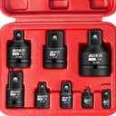 BOEN 8 Piece Impact Socket Adapter and Reducer Set, 1/4" 3/8" 1/2" 3/4" Drive Socket Adapter Set with Durable Case for Impact Driver Conversions (Upgraded) (8PCS CR-MO)