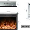 30" Width Electric Fireplace Inserts with Adjustable Flame Colors, Fireplace Heater with Touch Screen & Remote Control, Recessed in Wall, 750/1500W, Timer