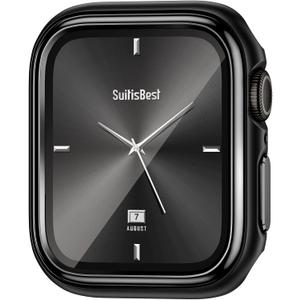 Suitisbest Metal Case Compatible with Apple Watch Series 9 8 7 41mm with Screen Protector, Elegant Shimmering Metal Bumper Luxe Protection for Womens iWatch 41 mm