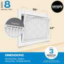 Simply 14x25x1 Air Filter, Merv 8, MPR 600, 6 Pack, Furnace Air Filter for HVAC (Actual Size: 13.75"x24.75"x0.75") DUST, Pet, & Allergy Control