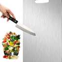 Stainless Steel Cutting Board Double Sided for Kitchen, Food Grade Chopping Boards Perfect for Cutting Meats, Fruits And Vegetables, Dishwasher Safe Easy to Clean (14"L x 10"W)