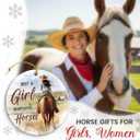 3 x Just A Girl Horse Lovers Ornament 2025 - Animal Lover Gifts for Girls, Teens, Friends, Horse Gifts for Women, Ceramic Ornaments for Christmas Tree Decorations, for Farmhouse Decor