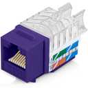 Everest 45° Angled RJ45 Cat6 Keystone Jacks 20Pack in Purple  Slim Profile Female RJ45 Connectors  Cat 6 Keystone Jack  Compatible with 45° Angled Speed Termination Tool  45Term (B0BL3GS7ZY)