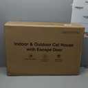 Heated Cat House for Outside, Waterproof Awning & Escape Door Heated Cat Houses for Indoor/Outdoor Cats in Winter, Elevated & Insulated Outdoor Cat Shelter for Feral Cat(Black Camo, 25.2"x16.5"x13")