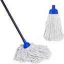 KeFanta Mop for Floor Cleaning,2 Pcs Cotton String Wet Mops Replacement Head Refill Compatible with Microfiber Cloth Mop & 0.8" Diameter Mop Handle(1 Handle & 2 Mop Heads)