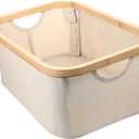 Collapsible Laundry Basket Utility Tote for Dirty Clothes Storage Modern Design for Bedroom Living Lightweight Practical Sundries Organizer (Beige)