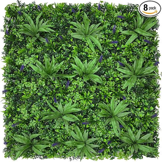 20"x 20"(8P), Artificial Greenery Grass Wall Boxwood Plant Panels