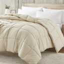Homelike Moment Comforters Queen Size - Beige Duvet Insert Down Alternative Bed Queen Comforter, Lightweight Bedding Comforters Full Size Quilted Soft All Season Beige