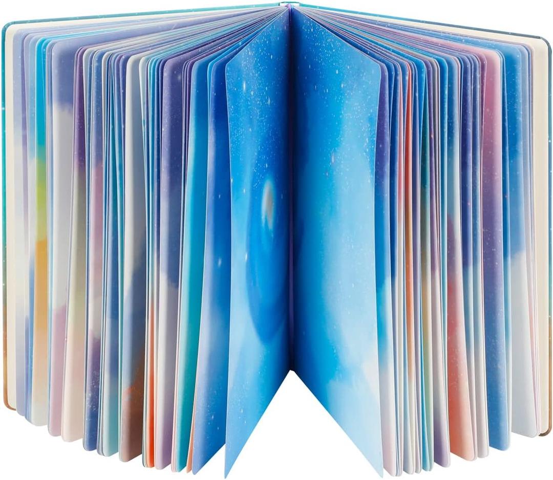 SIIXU Starry Sky Writing Journal for Women, Men, Unique Colorful Blank Notebook for Daily Notes, Gratitude, Dreams or Planning, 7.5” x 10.2", 160 Pages, 2 Bookmarks, Large, Hardcover, Unlined