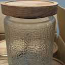 24 OZ Airtight Glass Storage Jar with Bamboo Lid  Vintage Glass Jar Vintage Food Containers Canisters Set for Kitchen Counter & Pantry  Ideal for Sugar, Flour, Coffee, Tea, Candy, Oats 6 Pack
