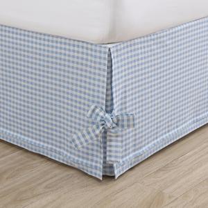 Laura Ashley Home - Cotton Ruffled Bedskirt, Lightweight & Classic Style (Hedy Blue, King)
