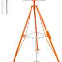Gooseneck Tripod Stabilizer for 5th Wheel or Trailer, Adjustable Stabilizer with 7500lb Load Capacity, Jack for Fifth-Wheel Trailers, RVs, and Campers, Orange