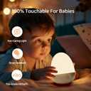 Touch Egg Night Light for Baby Nursery, Rechargeable Portable Kids Nightlight Lamp with 1-6H Feeding Timer, 3 Color Temperatures Dimmable, Ideal for New Moms of Toddlers
