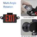 GZRUIYANG Black Housing Exit Sign with Emergency Lights Red, LED Emergency Exit Light with Battery Backup, UL 924 Certified, AC 120/277V, Commercial Emergency Lights Combo for Business - 1 Pack