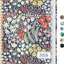 4 x 2026 Planner, Weekly and Monthly Planner for Women, January 2026 - December 2026, Hardcover 2026 Calendar Planner Book with Tabs, Inner Pocket, Spiral Bound, Perfect for Office Home School Supplies - A5 (6.3" x 8.5"), Petite Blooms