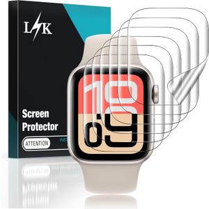 LK 6 Pack TPU Screen Protector for Apple Watch 40mm SE 3 /SE Series 6/5/4 - Anti Scratch No Bubbles [Touch Sensitive] Upgrade Flexible HD Film for iWatch 40mm 2025 (Clear)