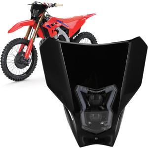Dirt Bike Headlight,Motorcycle Head Light Universal for CRF450R CRF450L CRF450RX CRF250L CRF250L RALLY CRF300L CRF300L RALLY CRF250R CRF250F Black