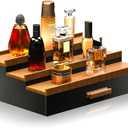 Sephyroth Cologne Organizer for Men 3 Tier of Cologne Display with Drawer Storage Perfume Organizer Display,Great Gift for Man(Black Walnut)