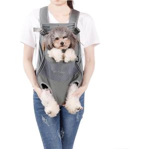 Lifeunion Legs Out Dog Carrier Backpack Hands-Free Adjustable Pet Travel Carrier for Small Medium Dogs Cats Motorcycle Hiking Walking (Grey)