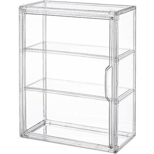 3 Tiers Clear Display Case for Figures, Acrylic Storage Organizers Box with Magnetic Door, Wall-Mounted Dustproof Showcase for Collectibles Action Figure