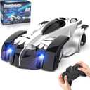 Wall Climbing Remote Control Car, 360 Rotating Wall Climbing Car Toy with LED Light, Rechargeable RC Stunt Cars, Kids Toys Gift for 3 4 5 6 7 8 9 Year Old Boys(Silver)