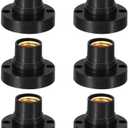 PATIKIL E14 Bulb Socket, 6pcs Round Screw Base Lamp Holder Light Replacement Bases for Halogen CFL Light Bulb, Black, Pack Of 3