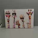 5 Giraffes Bansky Graffiti Art Painting Canvas Print Picture for Bathroom Framed Canvas Wall Decor Modern Home Artwork Canvas Wall Art for Living Room Giclee Art Ready to Hang-24 WX18 H (Colorful)