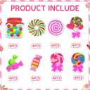 Yizeda Candy Birthday Party Favors Lollipop Candies LED Light Up Rings for Treat Bags Stuffers Candyland Party Classroom Prizes Candyland Birthday Supplies