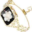 KADES Band & Case Designed for Apple Watch Series 46mm 45mm 44mm 42mm 41mm 40mm 38mm for Women, Metal Strap with Bling Rhinestone Screen Protector Cover for iWatch 10 9 8 7 6 5 4 SE SE2 3 2 1