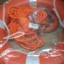 23"/28 Life Ring, Life Preserver Ring with 98.4FT Water Floating Lifesaving Rope,Boat Safety Throw Rings with Reflective Tape,(Orange) - 2 Size