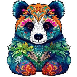 Jigfoxy Wooden Puzzles for Adults, Panda Wood Puzzles Adult, Unique Animal-Shaped Wooden Jigsaw Puzzles, Christmas and Thanksgiving Gifts for Puzzle Lovers, Family and Friends (L-11.3*13.3in-230pcs)