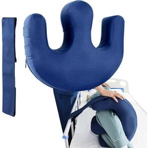 YHK Inflatable Turning Device, Bedridden Turnover Pillow, Prevent Muscle Atrophy with Polyester Removable Pillowcase U-Shaped Multifunctional Turning Pillow, Bedridden Nursing Supplies(Dark Blue) (inflatable)