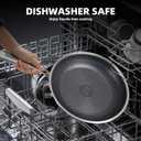 Non Stick Frying Pan 12 Inch with Lid, Hybrid Nonstick Stainless Steel Skillet Pan with Stay-cooling Handle, PFOA Free Non Toxic Dishwash & Oven Safe, Induction Ready, All Cooktops