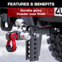 Ayleid Trailer Hitch Tri-Ball Mount with Hook&Pin&Rotatable Tow Shackle,Fits 2-in Receiver with 1-7/8-in,2-in,2-5/16-in Hitch Ball , Adjustable with Shackle