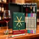 Uxylry Wine Glass Markers Washable, 8-Pack Dual Tip Erasable Pens | Food Grade Non-Toxic Ink for Glasses, Ceramic | Ideal Christmas Gifts & Party Accessories