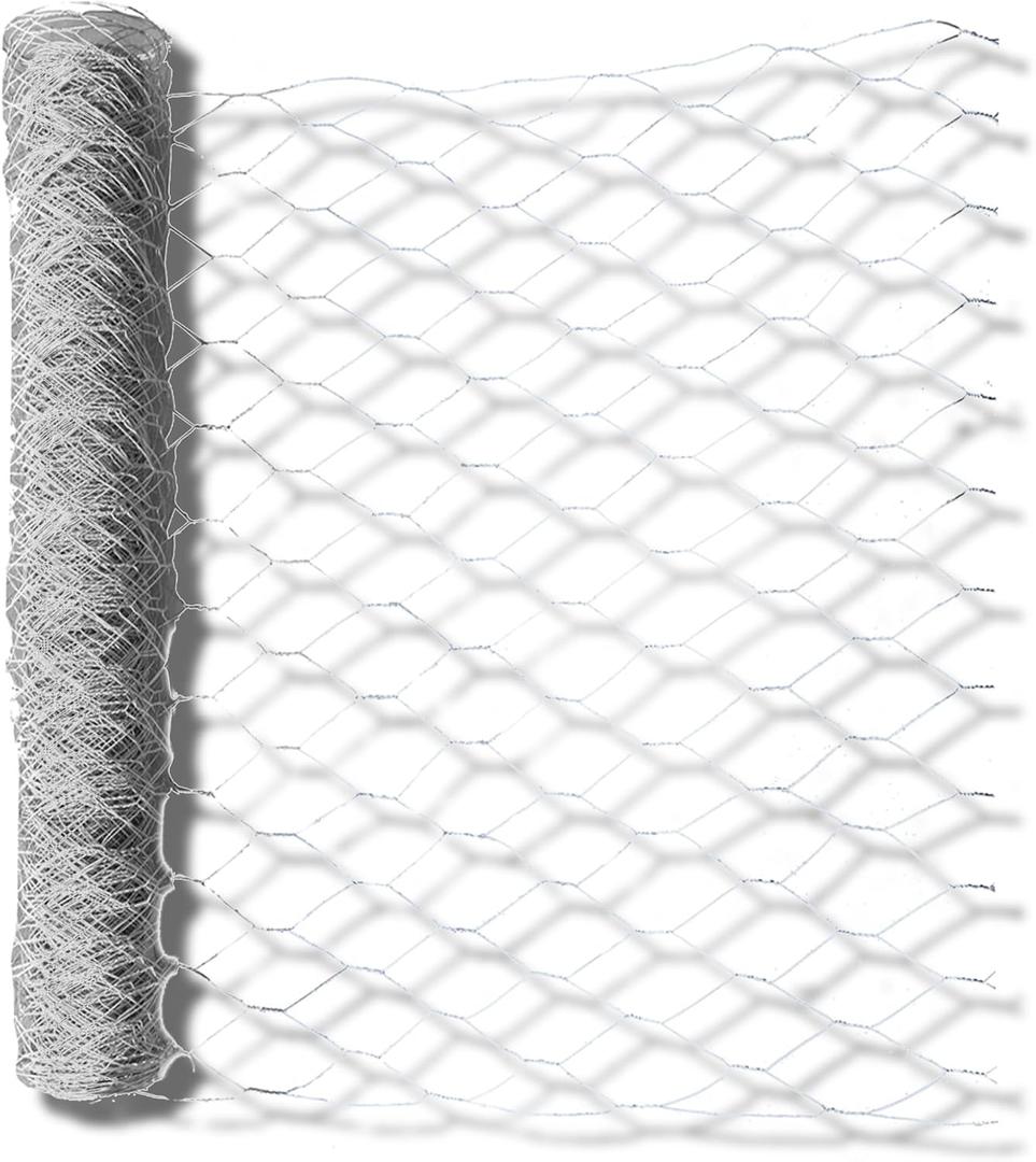 HOSTIC 4FTx150FT Chicken Wire Netting 2IN Mesh Galvanized Wire Hexagonal Fencing for Poultry Garden Fence Barrier